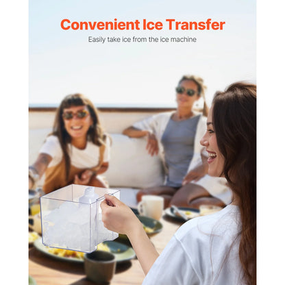 KFFKFF Nugget Ice Maker Countertop Portable Countertop Ice Maker 37lbs/24H Self-Cleaning with Ice Scoop & Drip Tray
