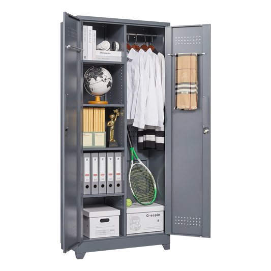 Metal Storage Cabinets, Cleaning Tool Cabinet with Locking Door, Large Tool Organizer and Storage for Kitchen, Pantry, Office