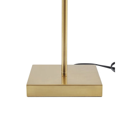 Home Decor Collection Brass Table Lamp with Pleated Shade, 21"H