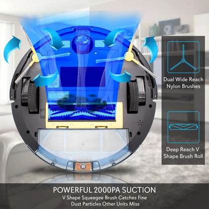 Pure Clean PUCRC660 - Smart Robot Vacuum Cleaner - Robot Cleaning Vacuum with Downloadable App and Remote Control