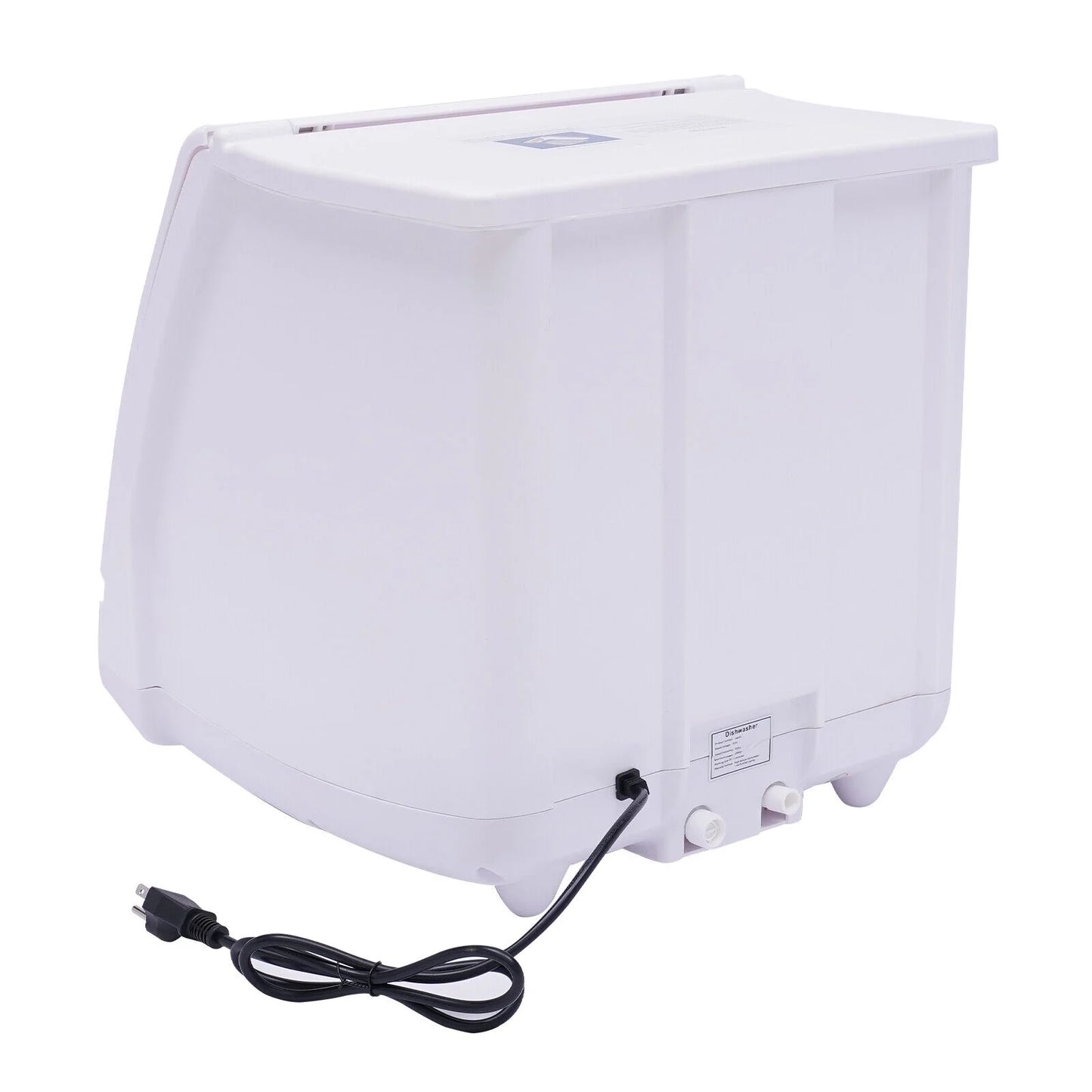 FETCOI Countertop Dishwasher, Compact Countertop 360Streak-Free Deep Cleaning Dishwasher Tableware Dishwashing 5 Washing Programs Automatic Portable Dish Washing Machine with Dish Rack White