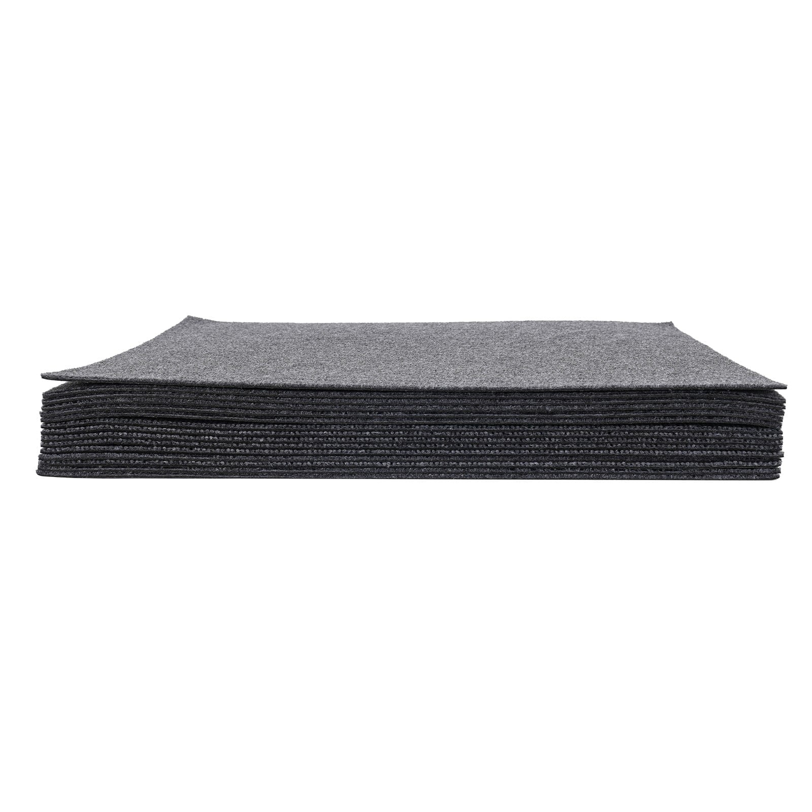 Dark Grey Carpet Tiles 24x24in, Low-Maintenance Polyester Fiber, Self-Adhesive 15-Pcs Set with Effortless Cleaning, Suitable for Hotels & Warehouses