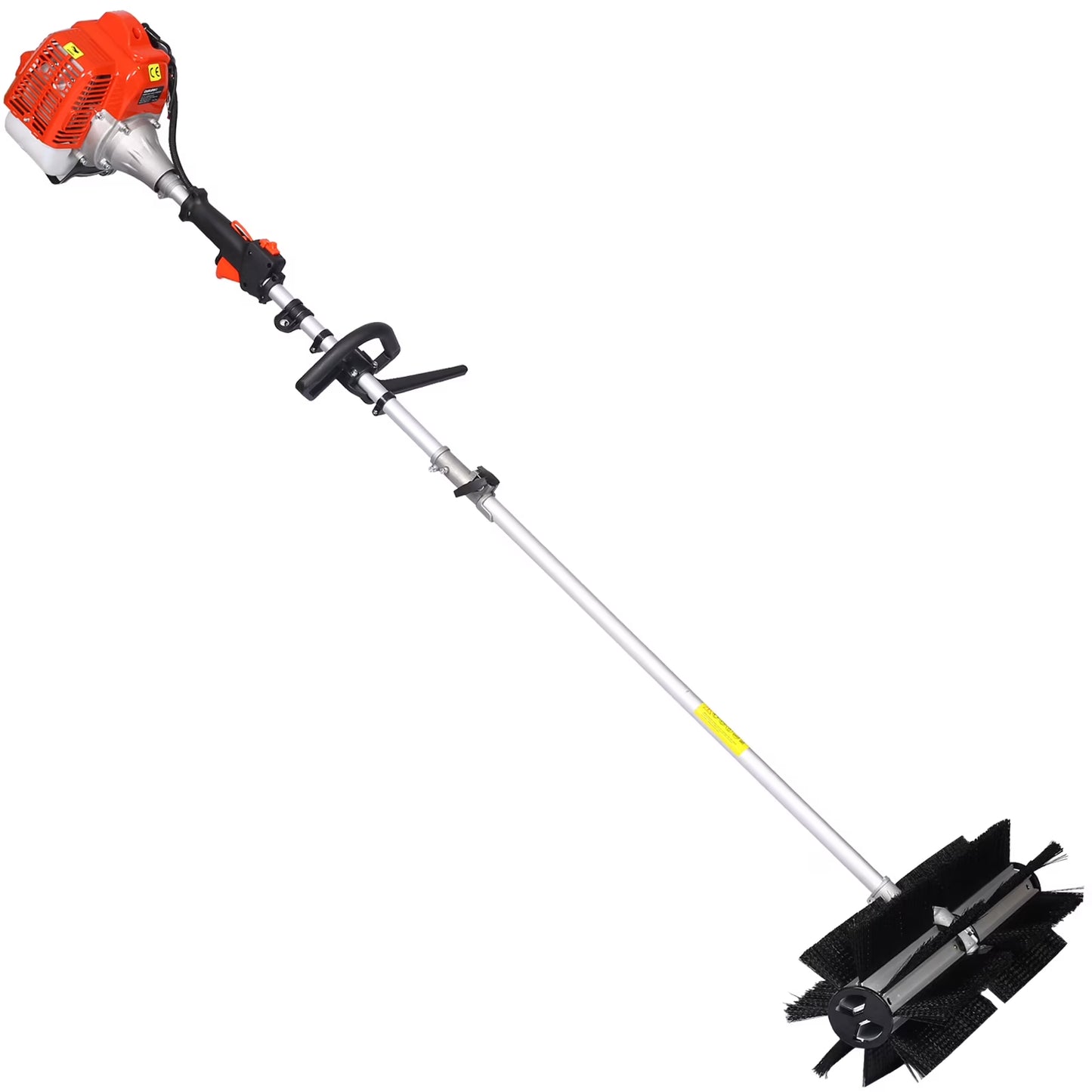 52CC 2-Stroke Broom Sweeper, Walk Behind Handheld Gas Powered Snow Sweeper, Brush Broom Sweeping Machine for Garden Lawn Yard Sidewalk Driveway Snow Cleaning, Broom Brush 24x9" EPA, D9025