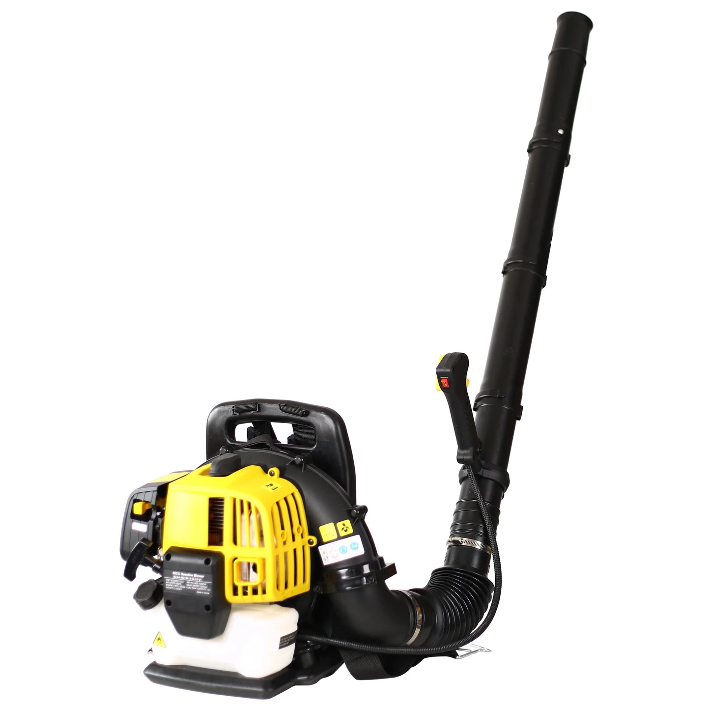 SESSLIFE Backpack Blower, Heavy-Duty Padded Backpack for All Day Comfort, 52CC 2-Cycle Gas Backpack Leaf Blower for Cleaning, Black & Yellow