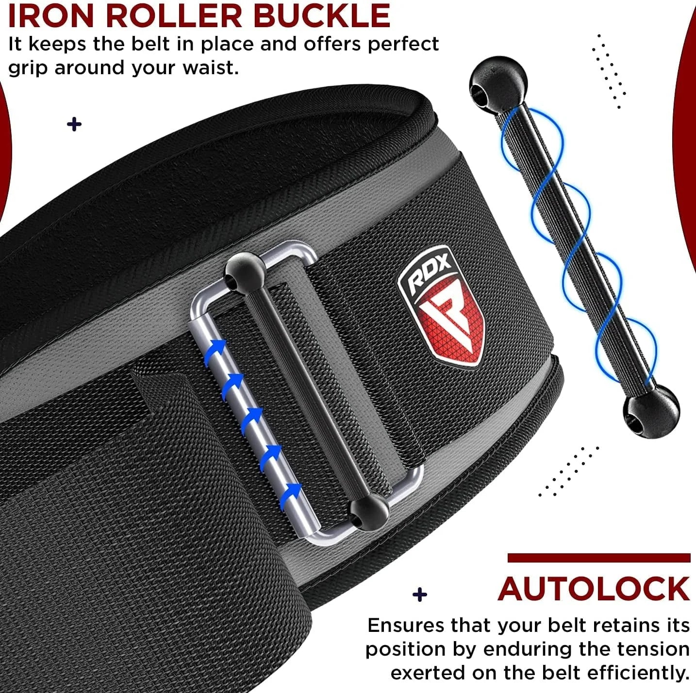 RDX Weight Lifting Belt, 6 Inch Curved Padded Back Lumbar Support, Functional Fitness Strength Training, Core Exercise Workout Bodybuilding Powerlifting Deadlifts Squats, Home Gym Equipment