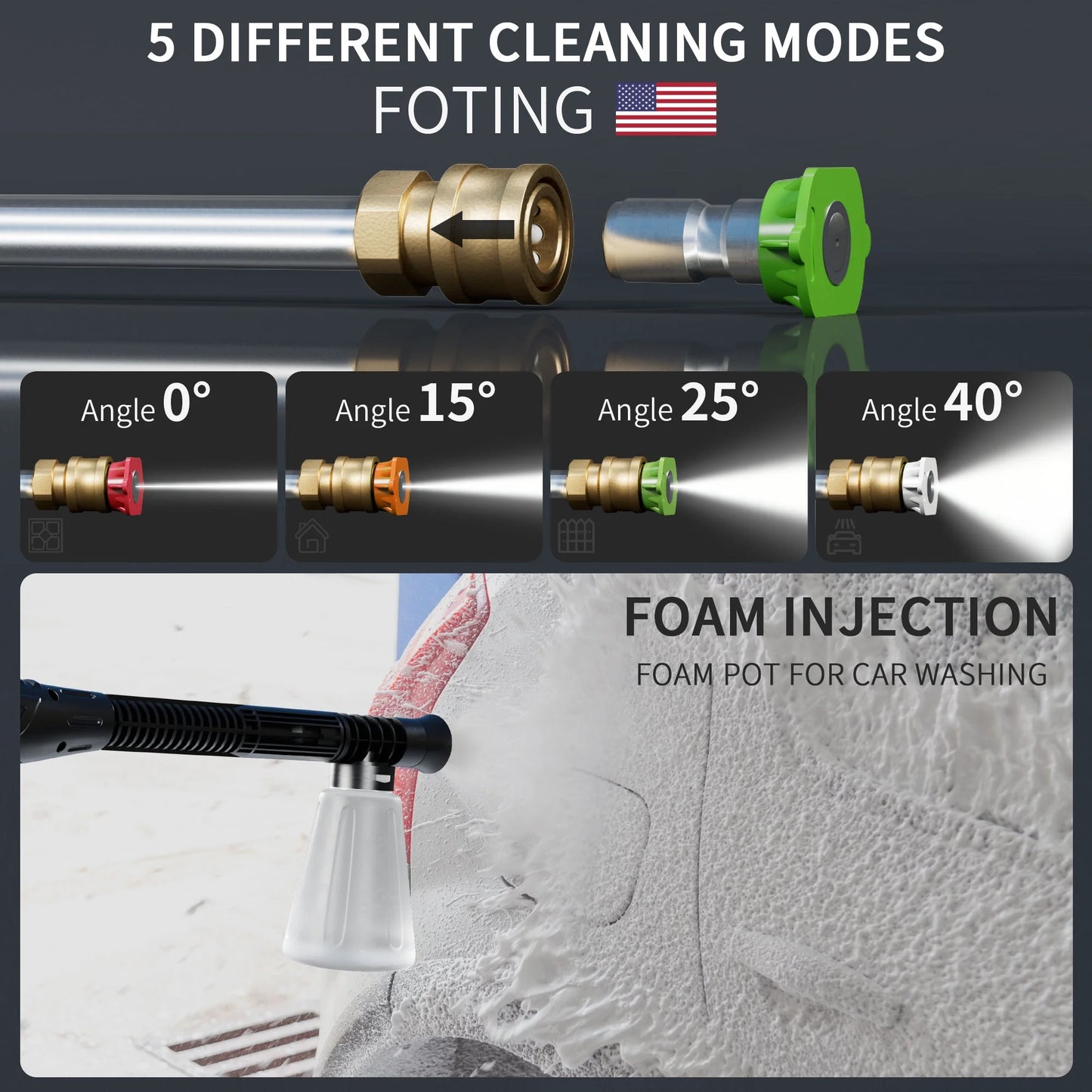 Electric Pressure Washer, 4500 PSI 3.2 GPM Power Washer with 4 Quick Connect Nozzles, High Pressure Cleaning Machine with Foam Cannon for Cars/Fences/Driveways/Patios/Home Cleaning