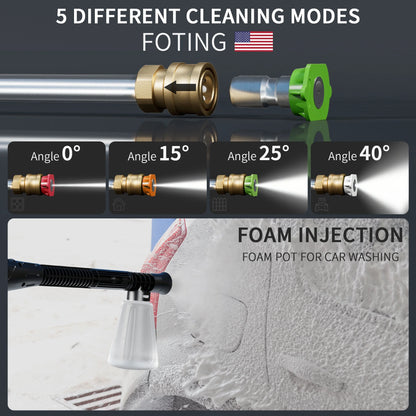 Electric Pressure Washer, 4500 PSI 3.2 GPM Power Washer with 4 Quick Connect Nozzles, High Pressure Cleaning Machine with Foam Cannon for Cars/Fences/Driveways/Patios/Home Cleaning