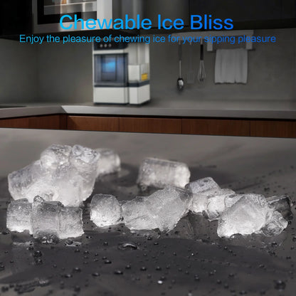 TEKAMON Nugget Ice Maker Countertop, 41lbs/24H, Soft Chewable Pellet Touchscreen Ice Maker with Self-Cleaning Function for Kitchens, Offices, Home
