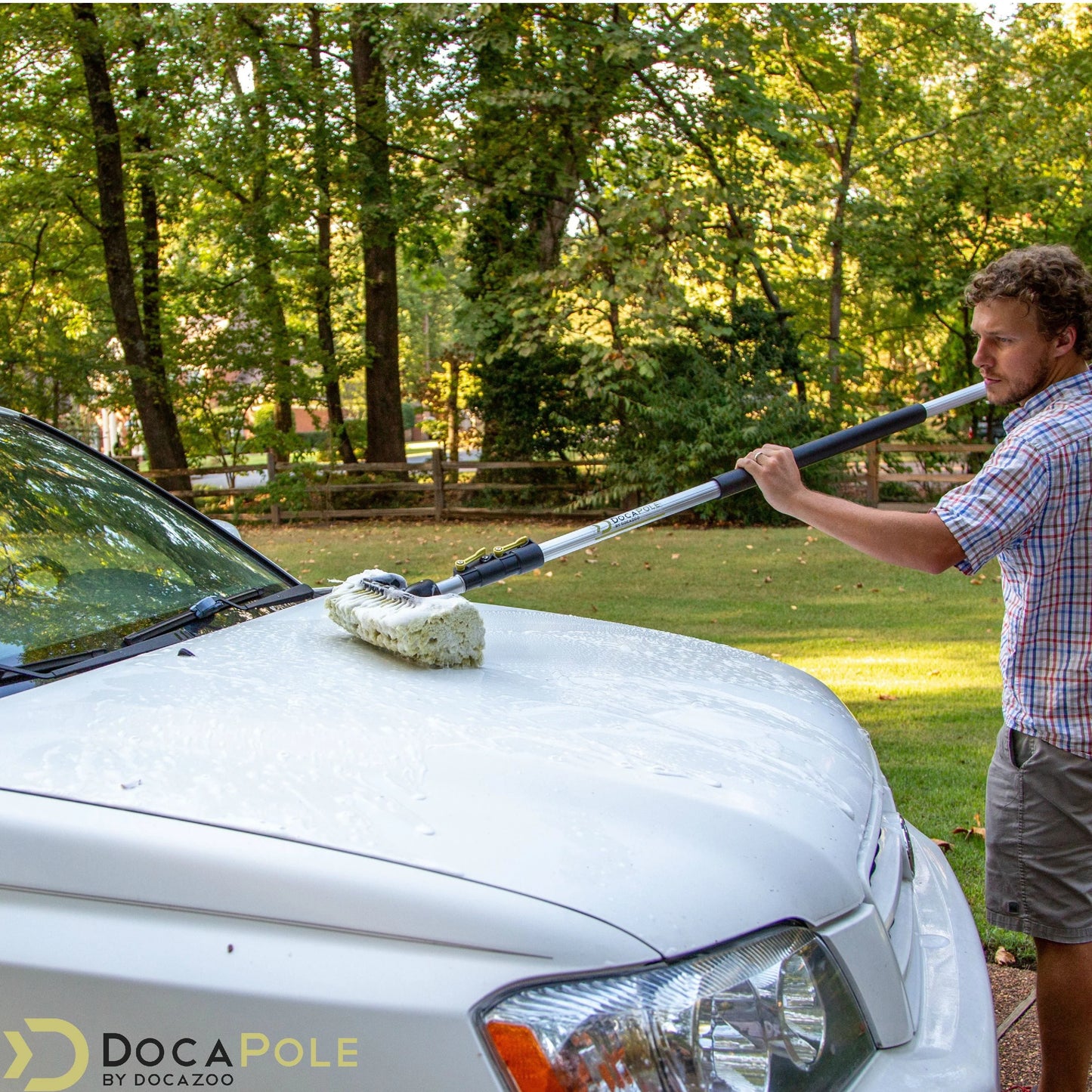 DocaPole Car Cleaning Kit: Car Wash Kit with 5-12�?Extension Pole & Soft Brush, Car Squeegee, Car Wash Mitt (2X), Microfiber Cleaning Head