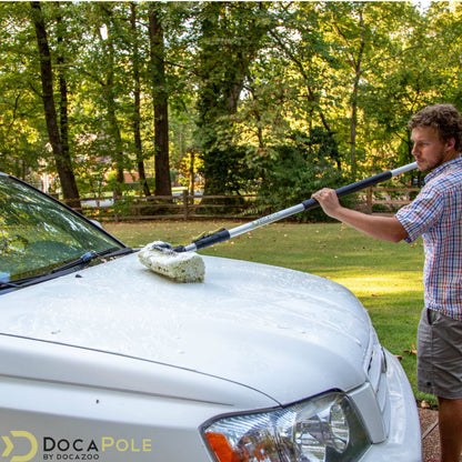 DocaPole Car Cleaning Kit: Car Wash Kit with 5-12�?Extension Pole & Soft Brush, Car Squeegee, Car Wash Mitt (2X), Microfiber Cleaning Head