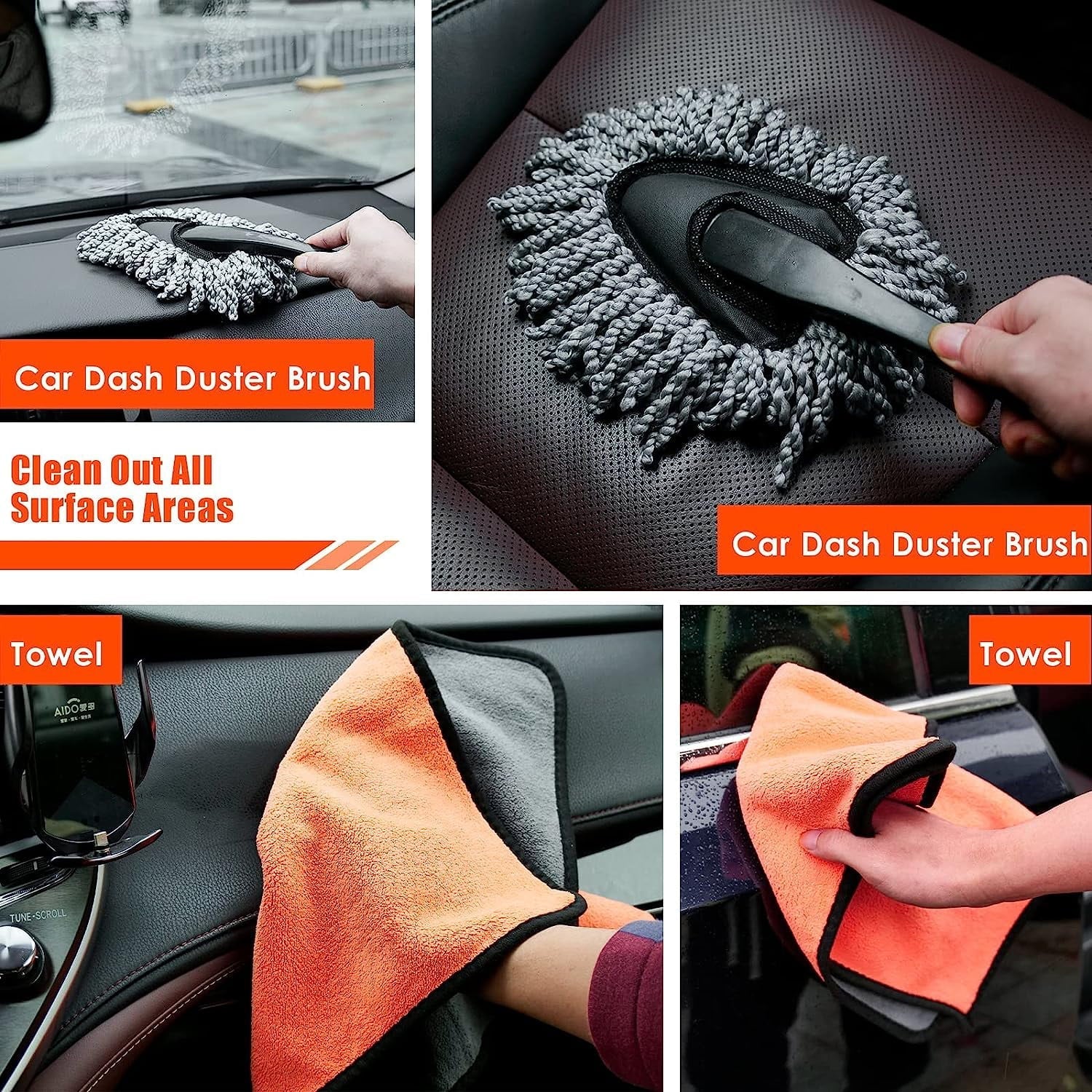 Vioview Ultimate Car Cleaning Kit, 17Pcs Car Interior Detailing Kit with High Power Car Vacuum Cleaner, Detailing Brush Set, Windshield Cleaner, Complete Car Cleaning Supplies for Deep Cleaning