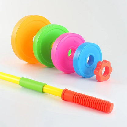 Almencla Kids Toys Dumbbells Children Barbell Bodybuilding Adjustable Weight Gym Toys Light Colors