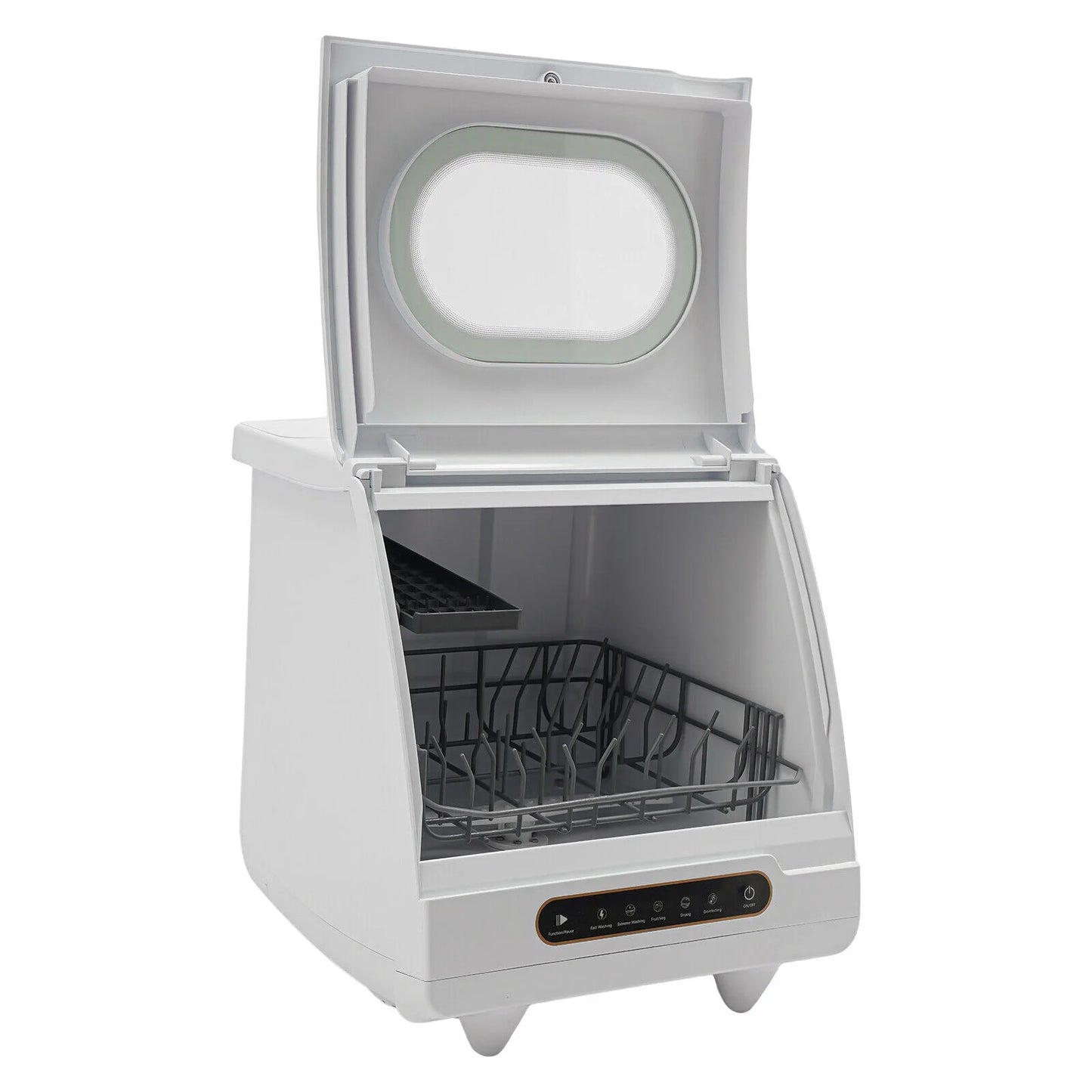 1200W mini Portable Countertop Dishwasher 360�� Rotating Deep Cleaning Dishwasher