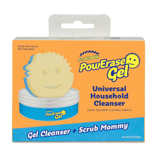 (4pack) Scrub Daddy PowErase Fabric Cleaning Gel with Scrub Mommy Dual-Sided Cleaning Sponge
