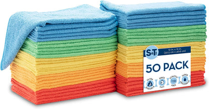S&T INC. Bulk Microfiber Kitchen, House, & Car Cleaning Cloths