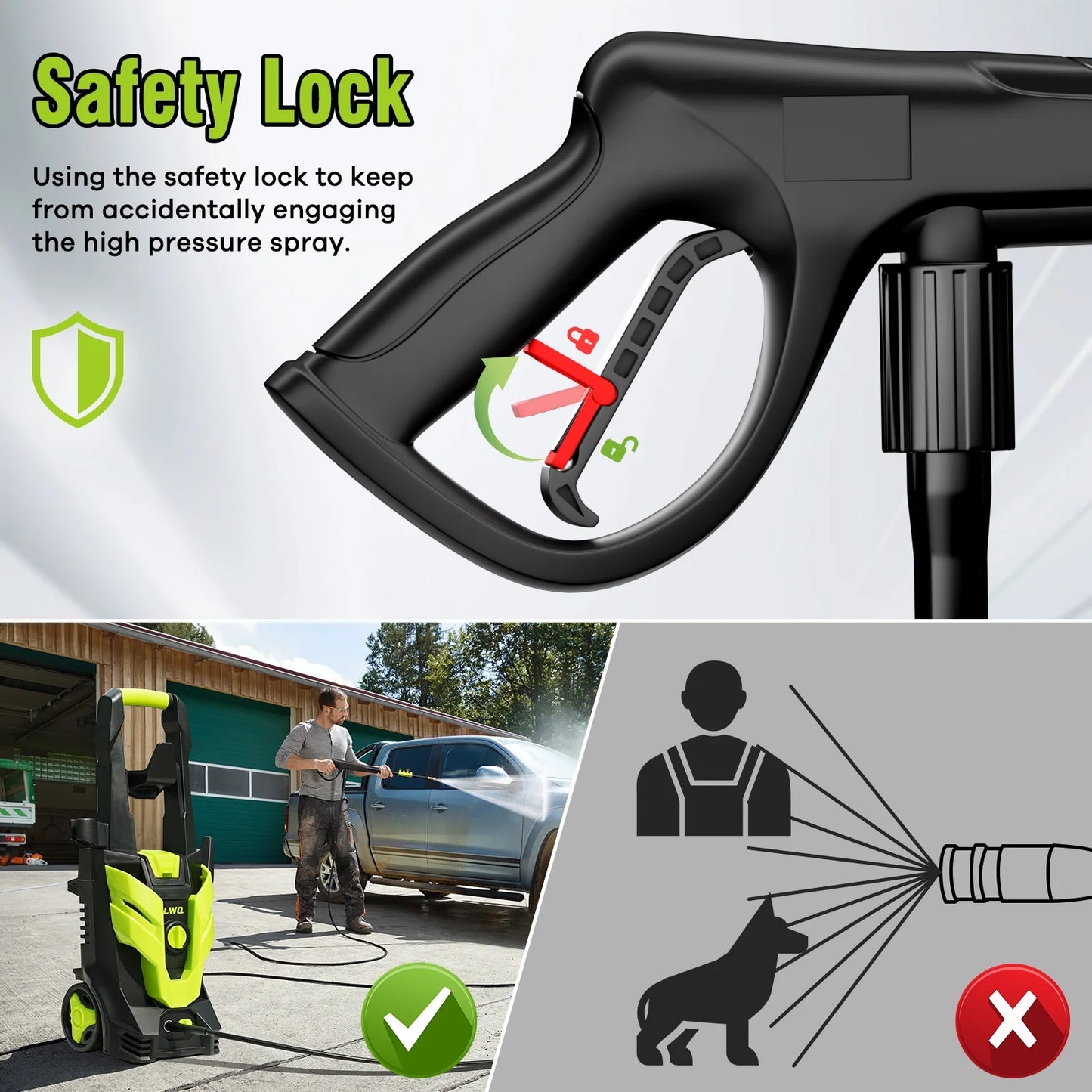 Electric Pressure Washer, 4200 PSI 2.5 GPM Power Washer with 2 Quick Connect Nozzles, High Pressure Cleaning Machine with Foam Cannon for Cars/Fences/Driveways/Patios/Home Cleaning