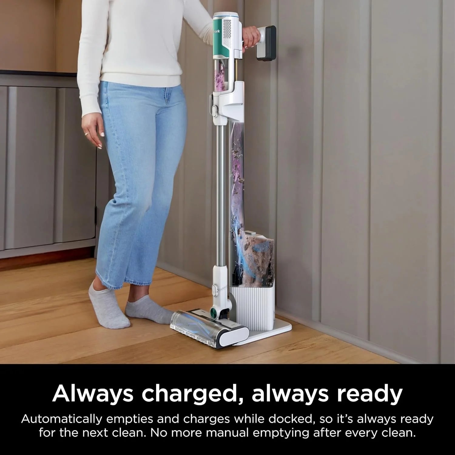 Restored Shark Clean & Empty Cordless Stick Vacuum Cleaner- Auto Empty Base, Self Cleaning Brushroll, HEPA Filter (Refurbished)