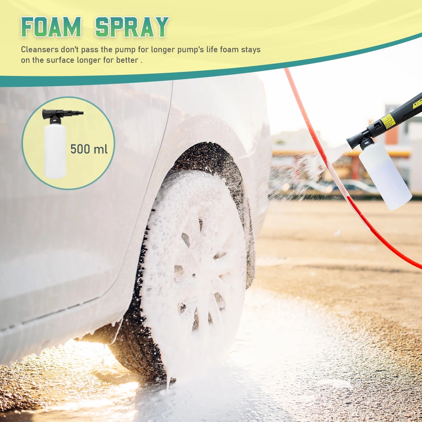 Pressure Washer Power Washer 4800PSIMAX with 4 Connect Nozzles and Foam Bottle, Car Cleaning Machine for Patio Driveway Home Outdoor