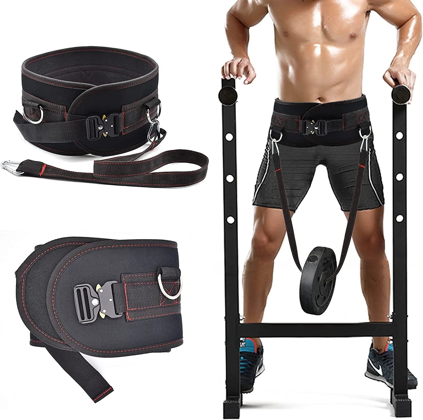 XonyiCos Fitness Dip Belt for Men and Women, Adjustable Size Weight Belt for Weightlifting, Pull Ups, Power Strength Cross Training, Bodybuilding Workouts Dumbbell Belt