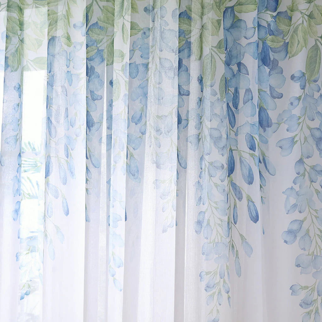 Kokovifyves Home Decor Clearance Leaves Sheer Curtain Tulle Window Treatment Voile Drape Valance 1 Panel Fabric