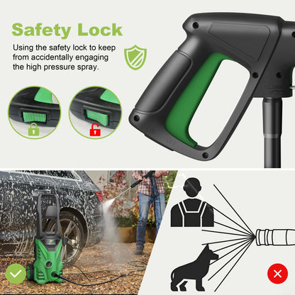 Firstness Pressure Washer 3500 PSI, Electric Power Washer w/ 26 ft Hose, 4 Quick Connect Nozzles, High Pressure Cleaning Machine with Foam Cannon, Portable to Clean Patios, Cars, Fences, Driveways