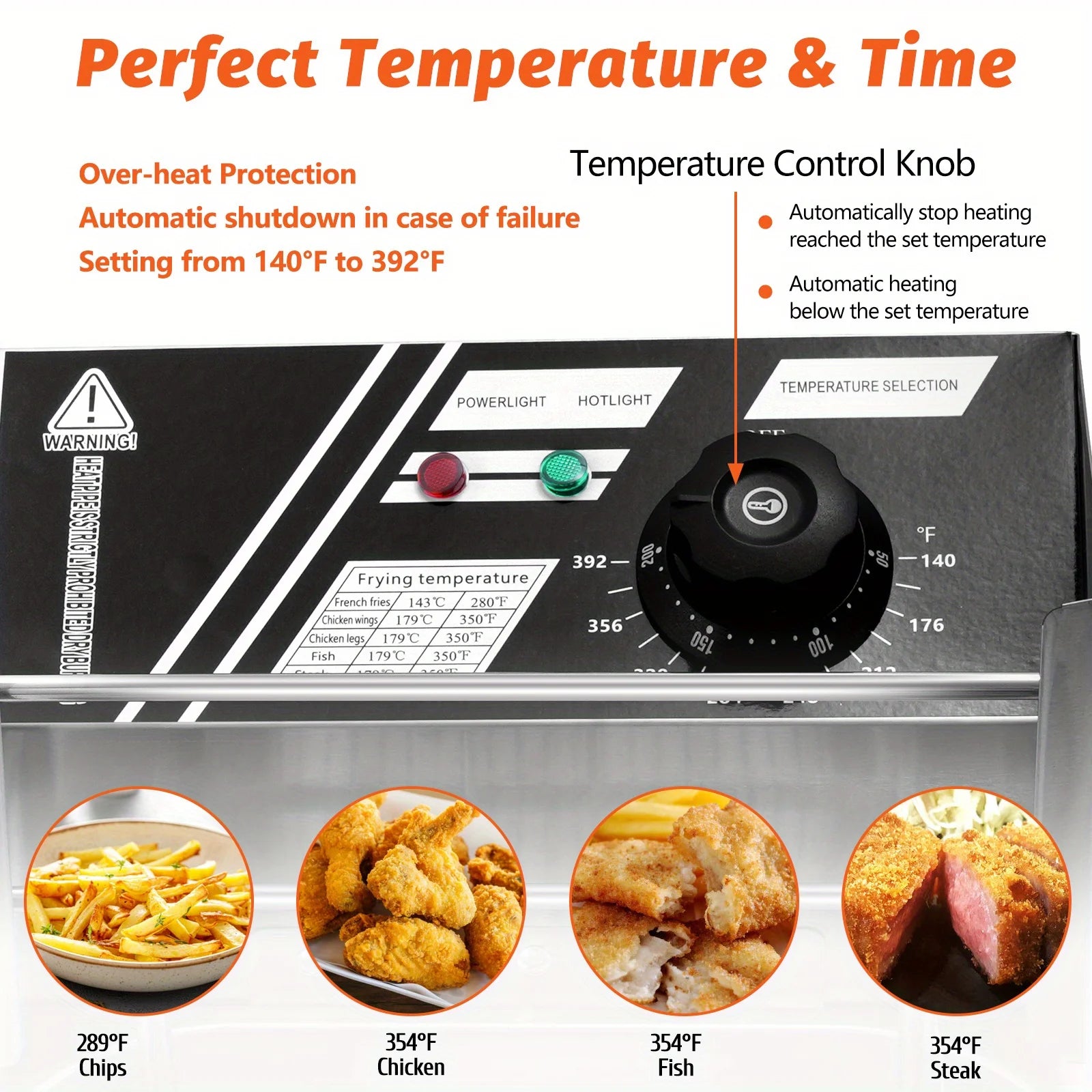 12L Stainless Steel Commercial Electric Deep Fryer - Large Capacity Countertop Fryer with Removable Tank and Lid for Easy Cleaning - Perfect for Restaurants, Cafes, and Home Use
