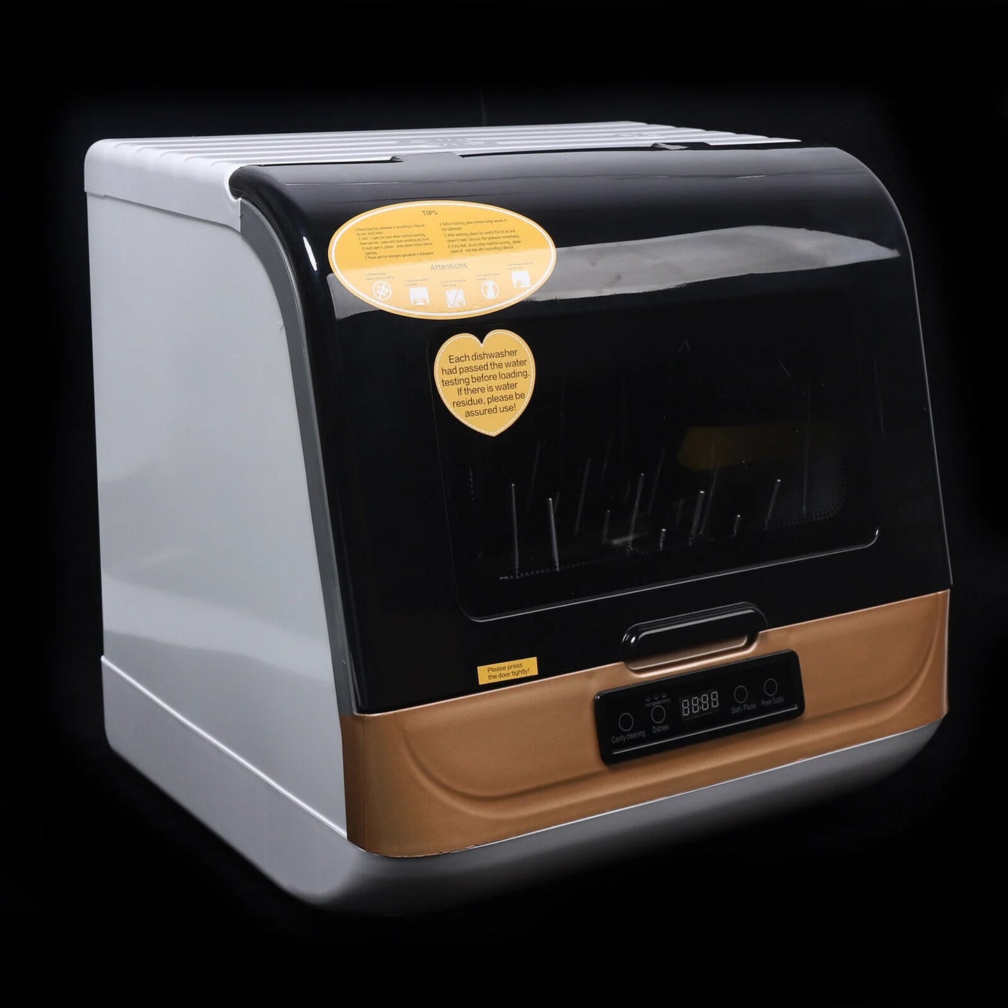 Portable Countertop Dishwasher W/Steam& Air-dry Function, 4 Washing Programs, 360° Streak-free Deep Cleaning for Home Apartments& Rvs (12-20pc Once)