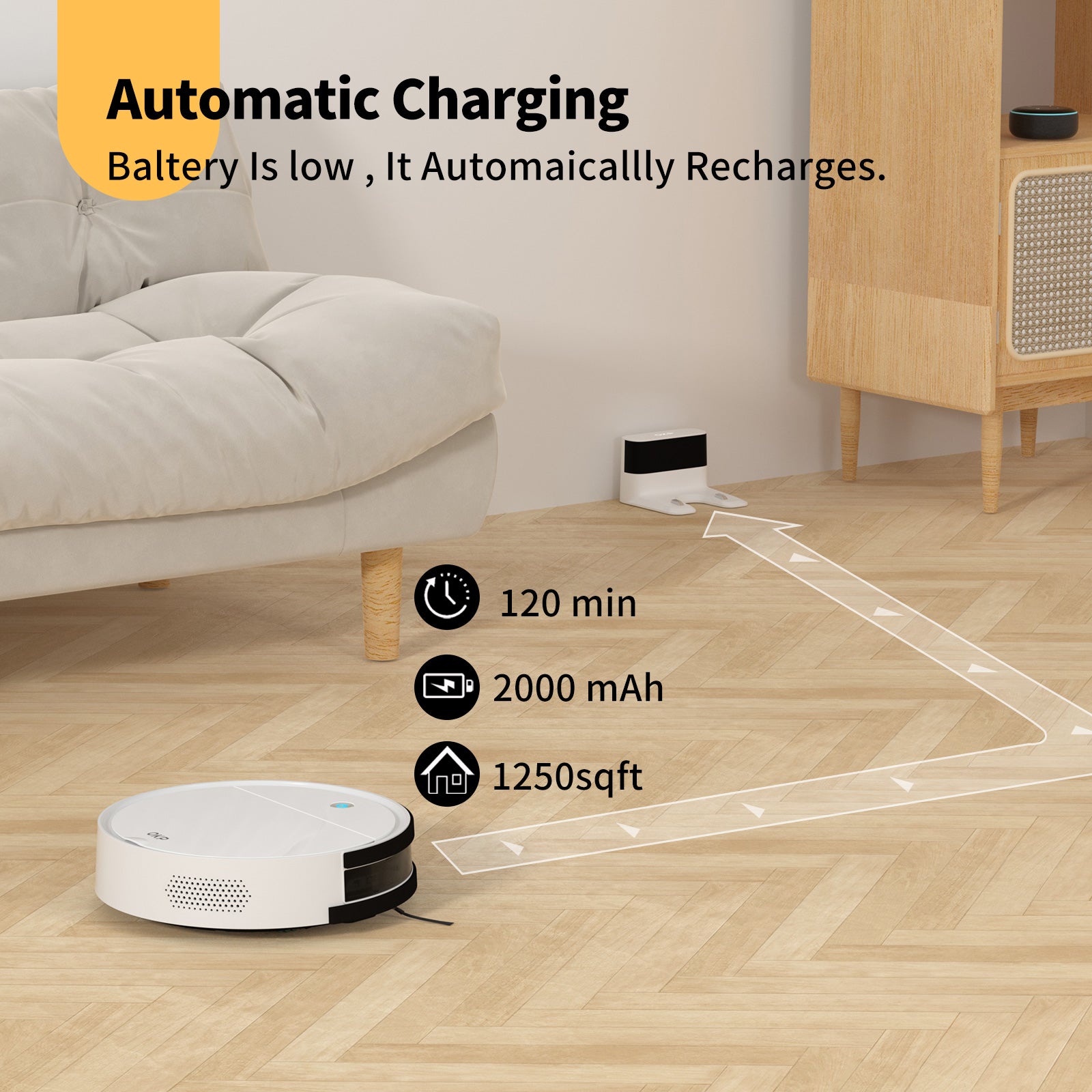 OKP Robot Vacuums with Mop Combo and Remote Control, 2 IN 1 Cleaning and Mopping, Wi-Fi Connectivity, Alexa/APP, Self-Charging Robotic Vacuum Cleaner for Home, Pet Hair, Carpets, and Hard Floors