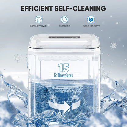 ZUNMOS Countertop Ice Maker,9 Cubes in 6 Minutes, Self-Cleaning, with Ice Basket & Scoop, Black