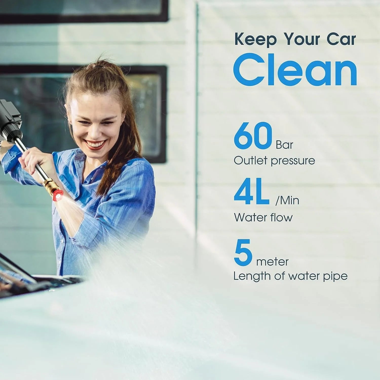 Andoe Cordless Pressure Washer, Portable High Power Pressure Washer with 2 Batteries for Car Cleaning