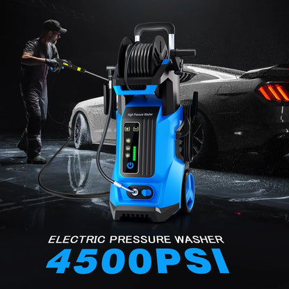 SUGIFT Electric Pressure Washer 4500PSI-Max 3.2GPM with Touch Screen Adjustable Pressure and 5 Nozzles Power Washer Cleaning for Patio,Blue