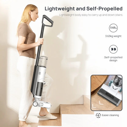 JONR ED12 Vacuum Mop all in one, Cordless Wet Dry Vacuum Cleaner and Mop Combo, Edge Cleaning, One-Step Cleaning, 850ml Water Tank, 30 Minutes Running Time for Hard Floors, Pet Hair