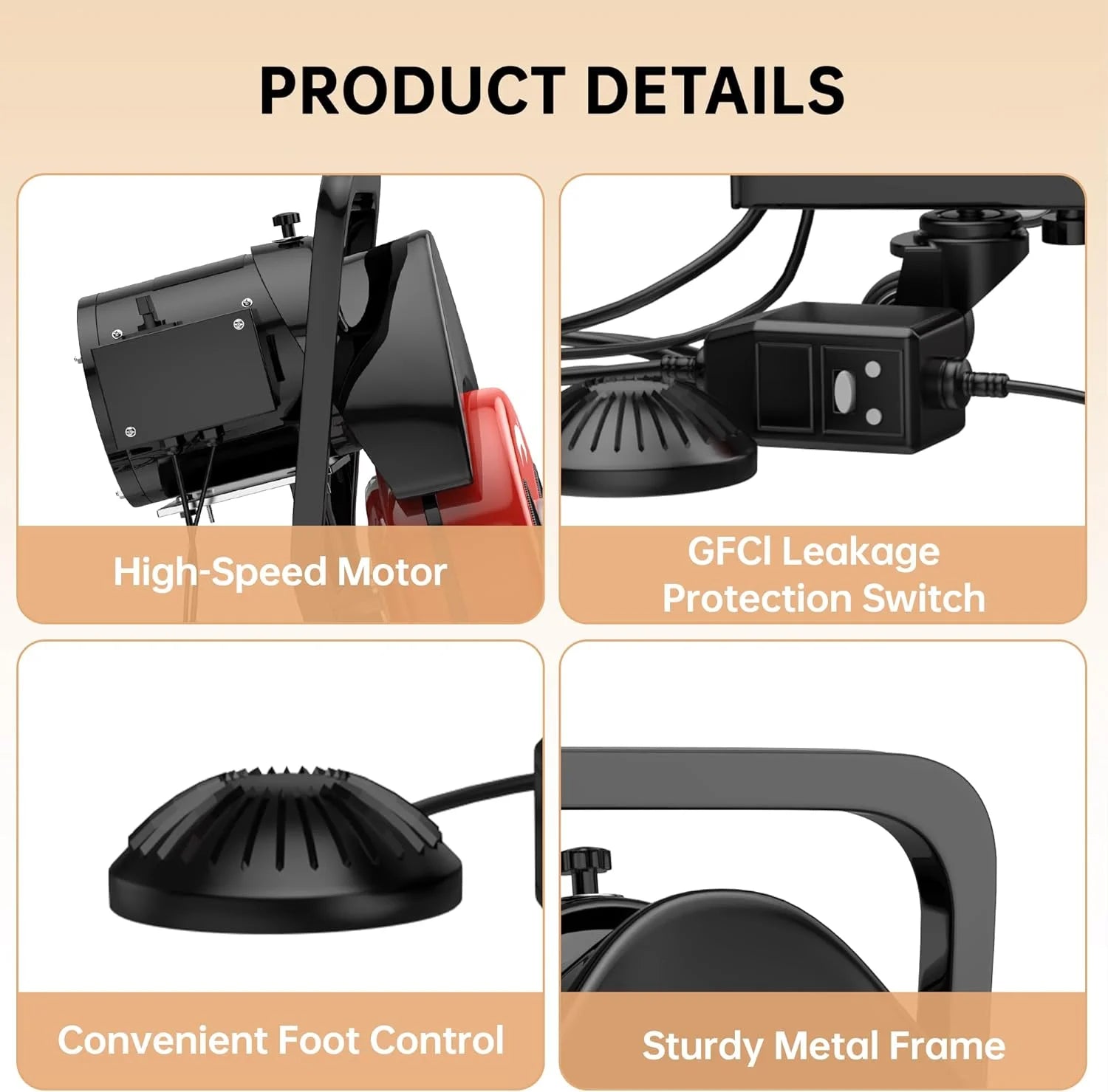 Drain Cleaner Machine 50FTx1/2 Inch,Auto Sewer Snake Auger on Wheels,Portable Drain Cleaning Machine with 4 Cutter & Foot Switch for 2" to 4" Pipes Sewer Sink Toilet Shower
