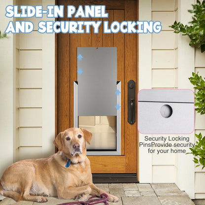 SHZOND Large Dog Door Aluminum Dog Doors W/Extra-Large Flap 17.5" W x 27.7" H Doggie Doors for Large Dog Up to 220lbs