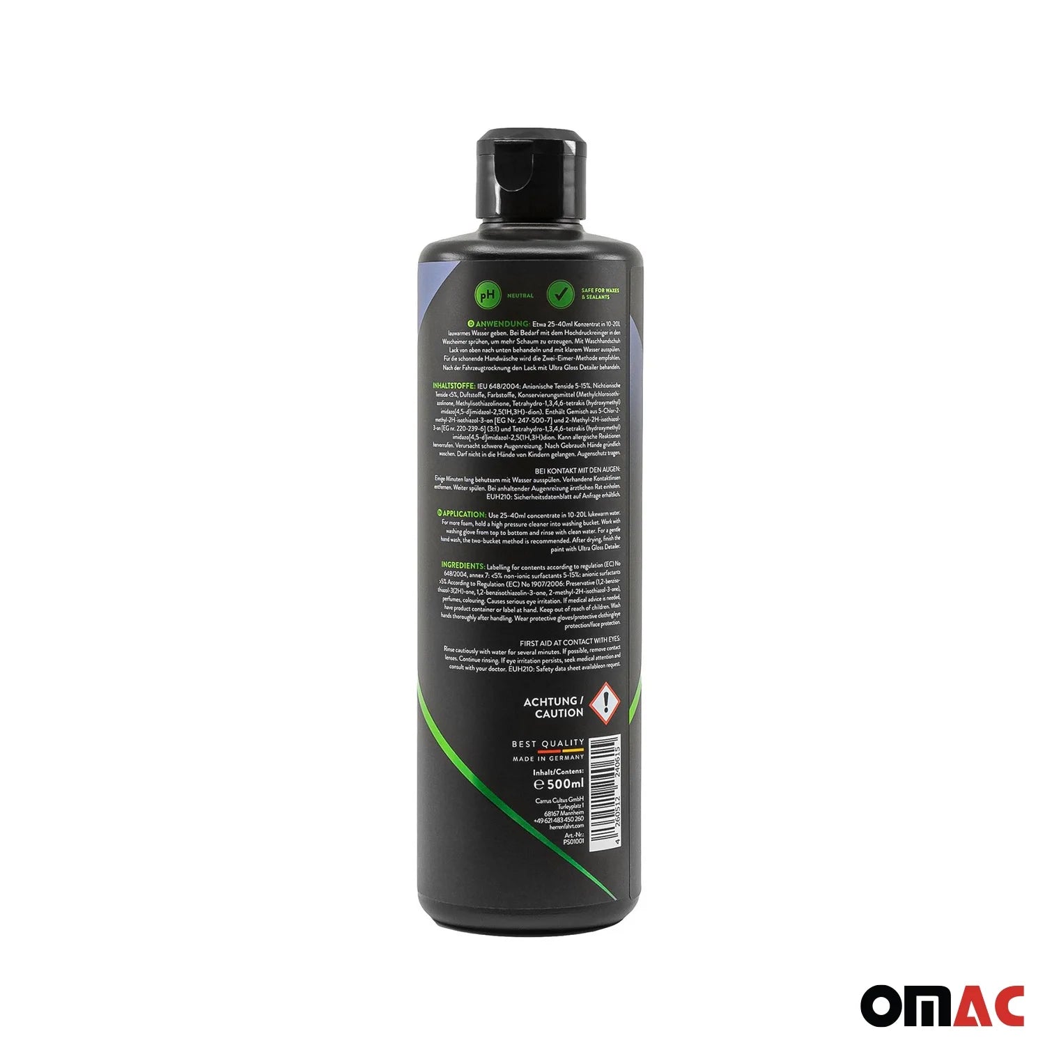OMAC Supreme Auto Bath Car Wash Shampoo Foam Soap Car Wax Cleaning Snow Cannon Bottle