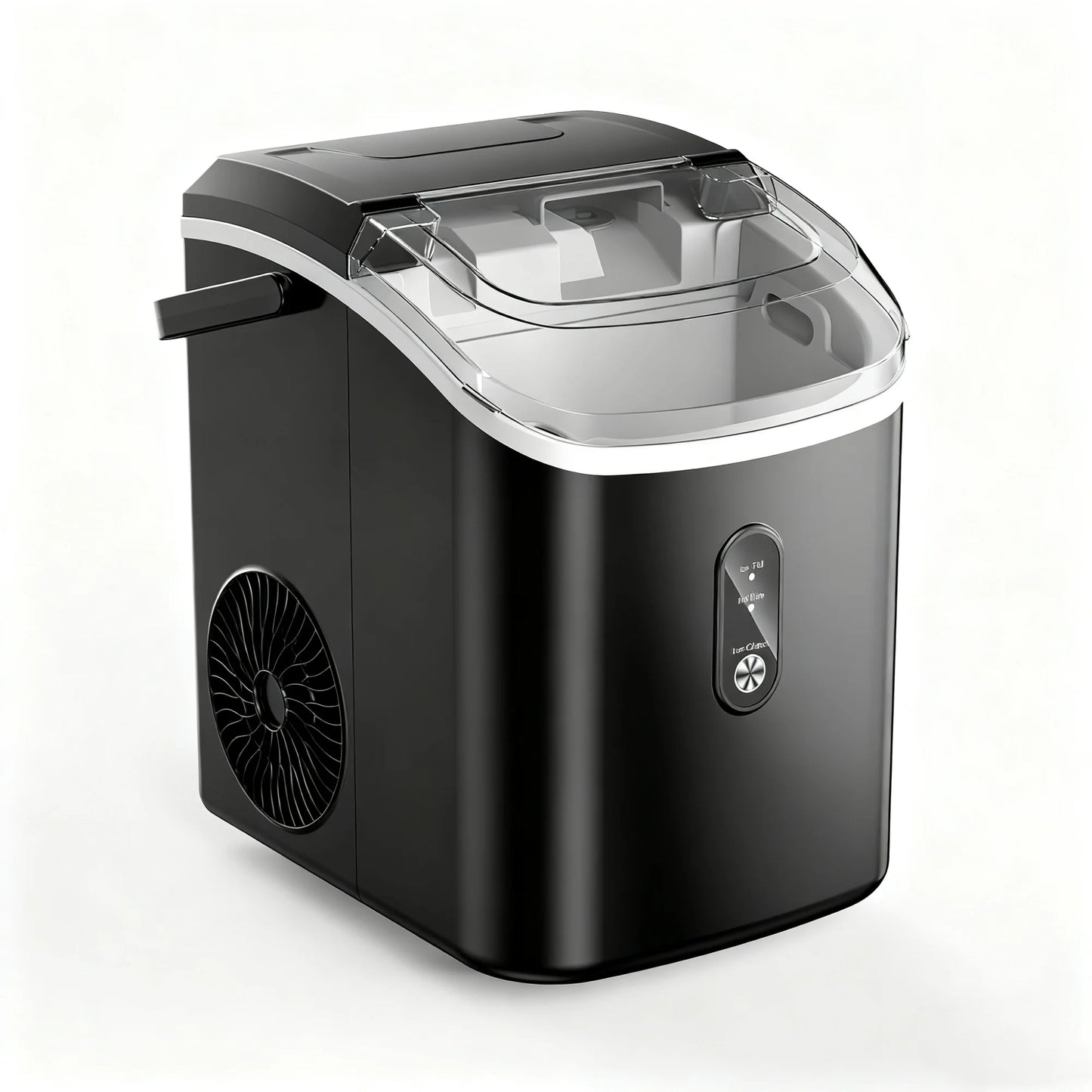 EUHOMY Nugget Ice Maker Countertop with Handle, Ready in 6 Mins, 34.5 lbs Per Day, Removable Top Cover, Auto-Cleaning, Black