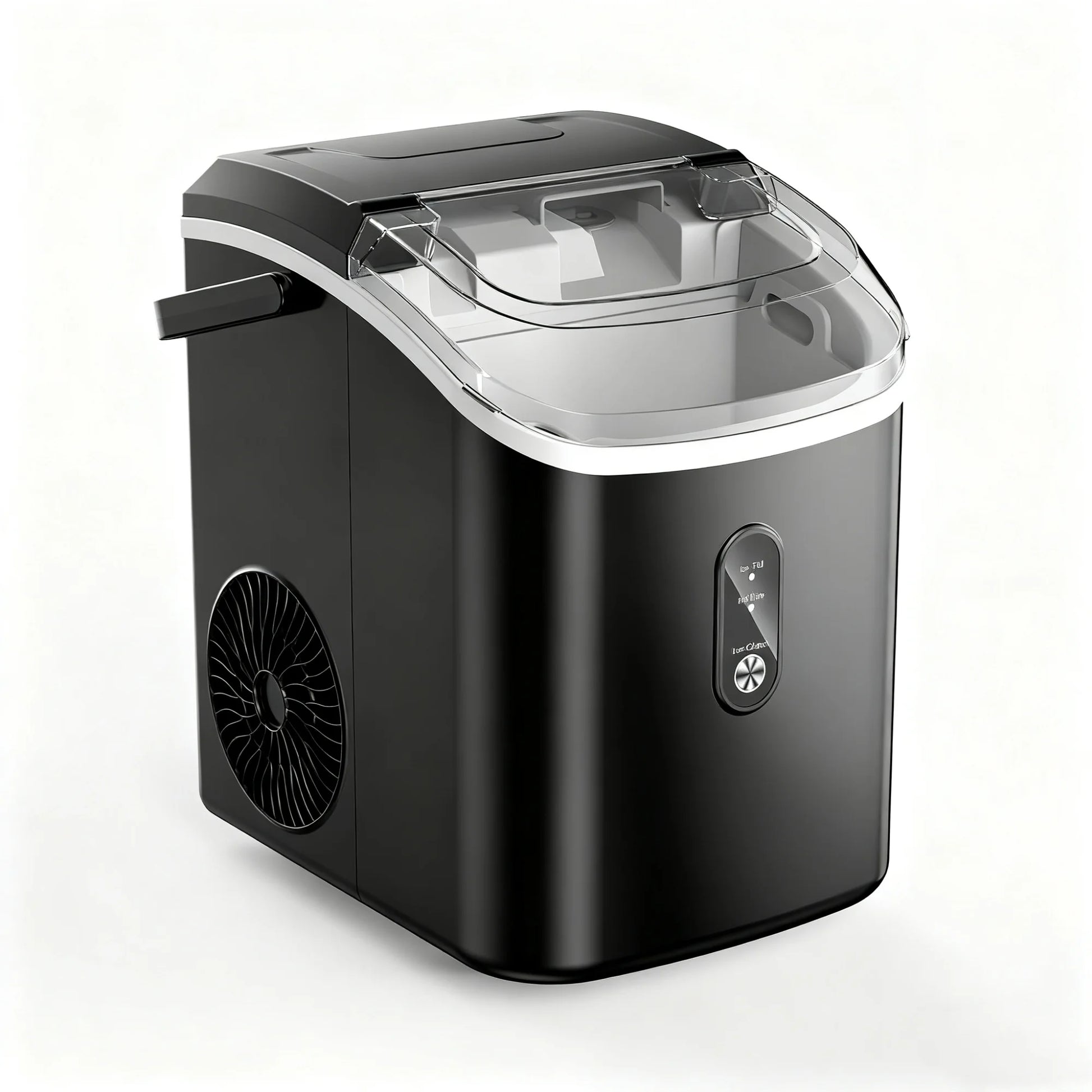 EUHOMY Nugget Ice Maker Countertop with Handle, Ready in 6 Mins, 34.5 lbs Per Day, Removable Top Cover, Auto-Cleaning, Black