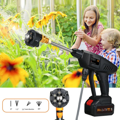 Eccomum 6-in 1 Spray Cordless Power Washer 60Bar 300W High Power Washer Machine with Rechargeable Battery for Car Fence Floor Cleaning Watering