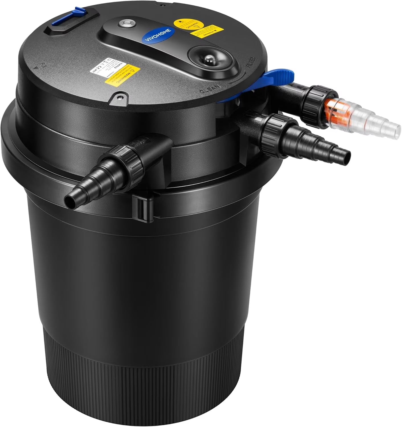 SPECSTAR 2110GPH Auto-Cleaning Pressurized Bio Pond Filter with 13W Light, Timer, Multi-Size Adapters for Koi Ponds up to 1057 Gallons or Ornamental Ponds up to 2113 Gallons