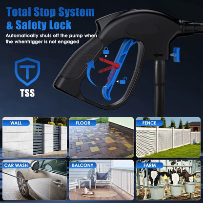 HONGGE Electric High Pressure Washer Machine 3500PSI at 2.6 GPM 110V Cold, Ideal for Cleaning Decks