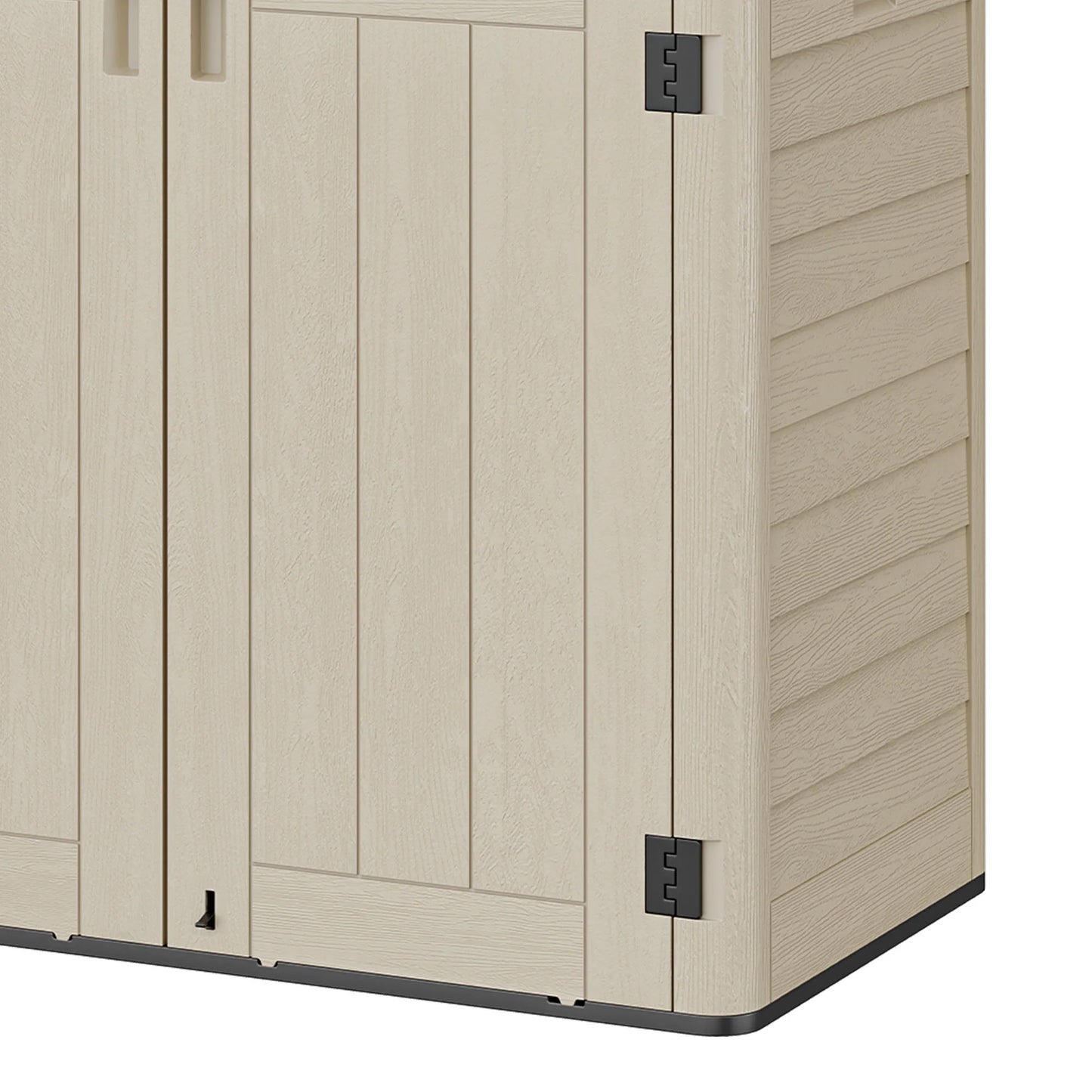 Wooflex 6.7 ft Tall Garage Cabinet with Lockable Double Doors, Resin Storage for Cleaning Supplies, Vacuums, Portable Household Organizer, Woodgrain Brown