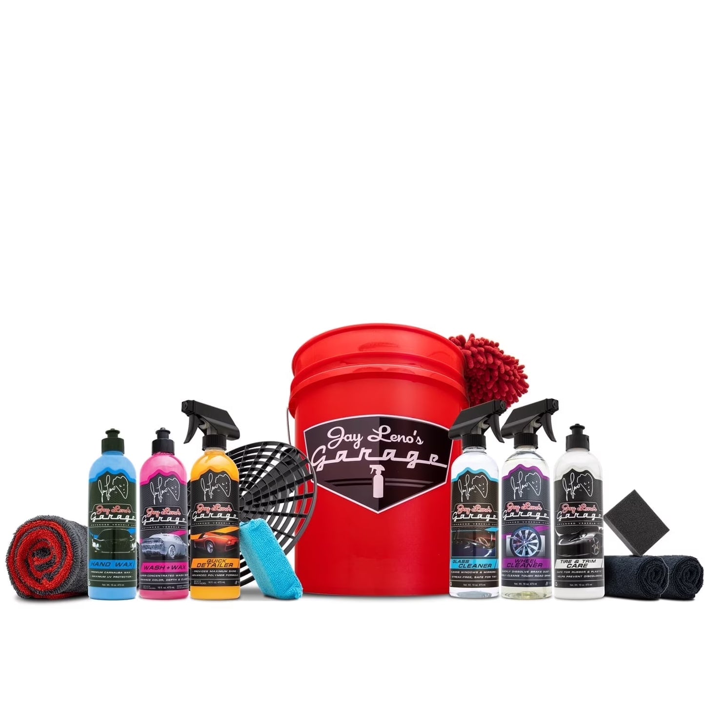Jay Leno��s Garage Essential Detailing Bucket Kit �C 14-Piece Car Cleaning Set