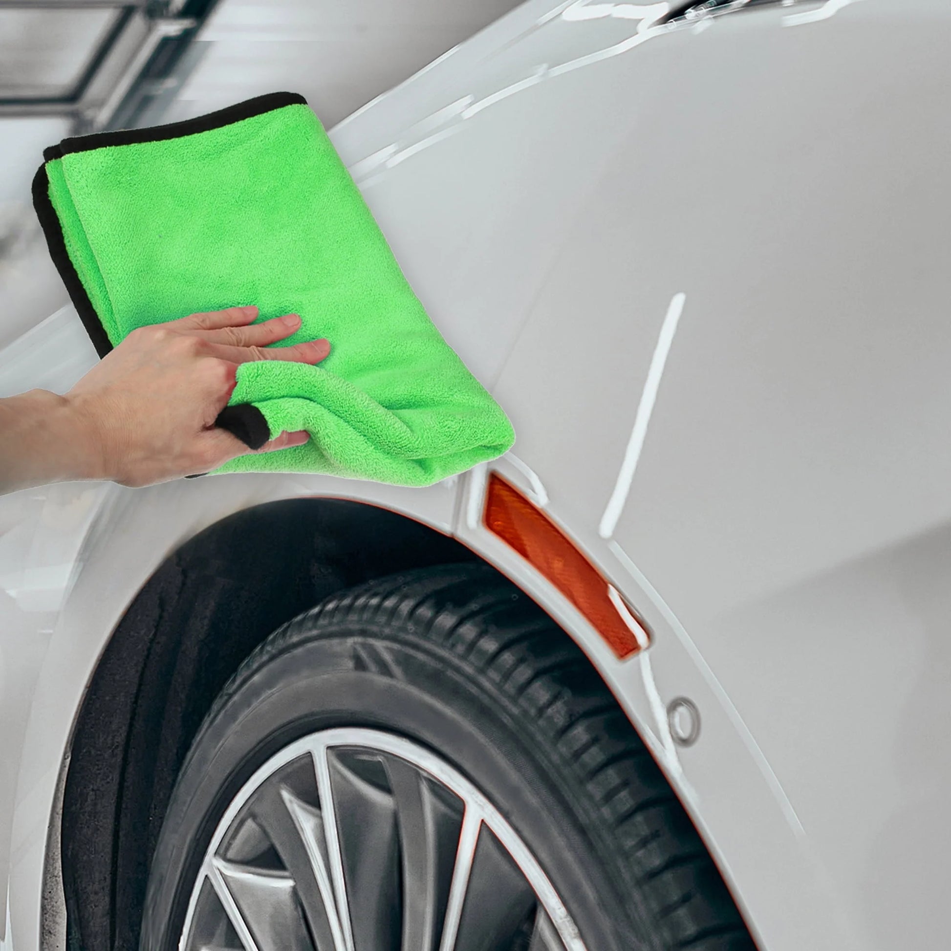 Unique Bargains Microfibre Car Drying Towel 80x60cm Extra Large Car Cleaning Green 2pcs