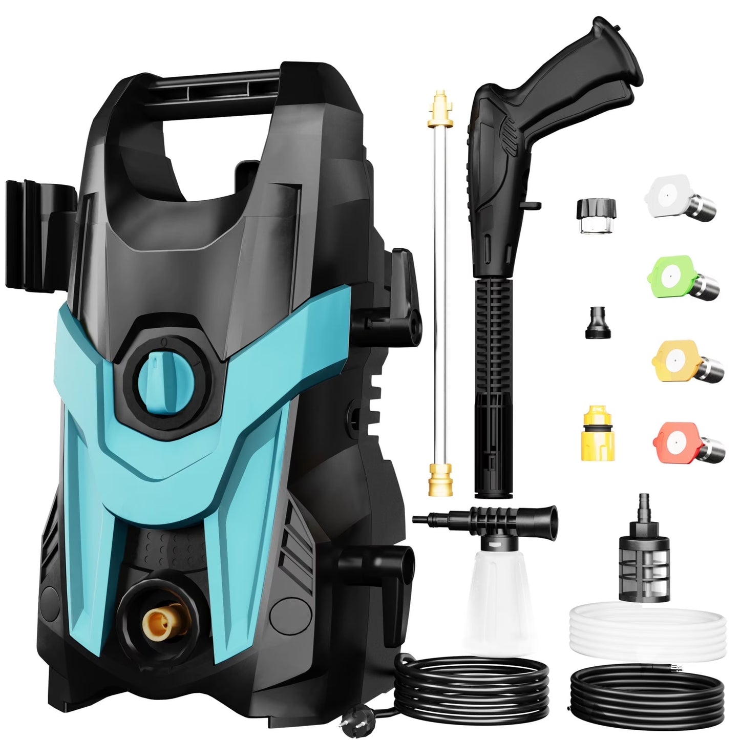 Electric Pressure Washer, 4500 PSI 3.2 GPM Power Washer with 4 Quick Connect Nozzles, High Pressure Cleaning Machine with Foam Cannon for Cars/Fences/Driveways/Patios/Home Cleaning