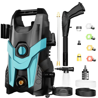Electric Pressure Washer, 4500 PSI 3.2 GPM Power Washer with 4 Quick Connect Nozzles, High Pressure Cleaning Machine with Foam Cannon for Cars/Fences/Driveways/Patios/Home Cleaning