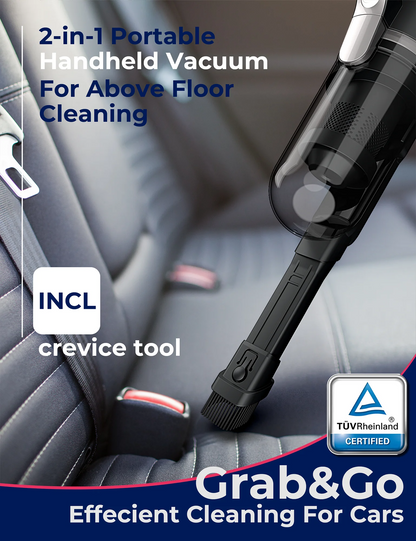 Roomie TEC SlimVac Cordless Upright Vacuum Cleaner, Handheld with Powerful Suction, Ultra Lightweight, Multi-Surface Cleaning for Carpets, Hard Floors, Cars & More, Detachable Long-Lasting Battery