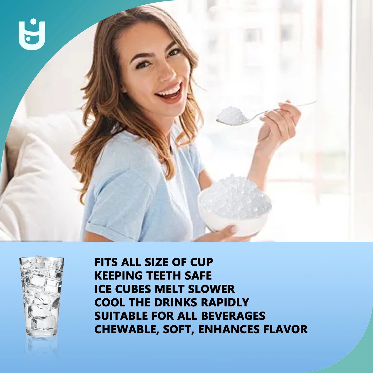 EUHOMY Nugget Ice Maker Countertop with Handle, Ready in 6 Mins, 34.5 lbs Per Day, Removable Top Cover, Auto-Cleaning, Black