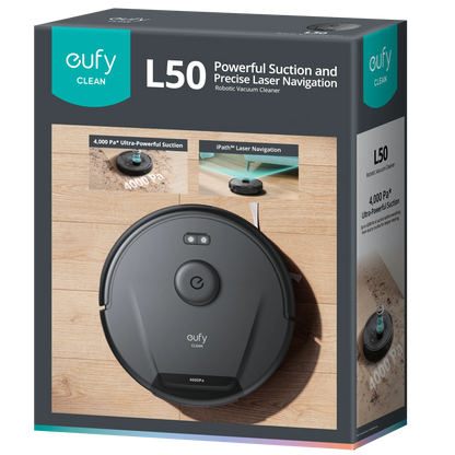 eufy Clean L50 with 4,000 Pa Ultra Strong Suction, Multi-floor Cleaning, BoostIQ�? Customizable Mapping T2265Z11, New