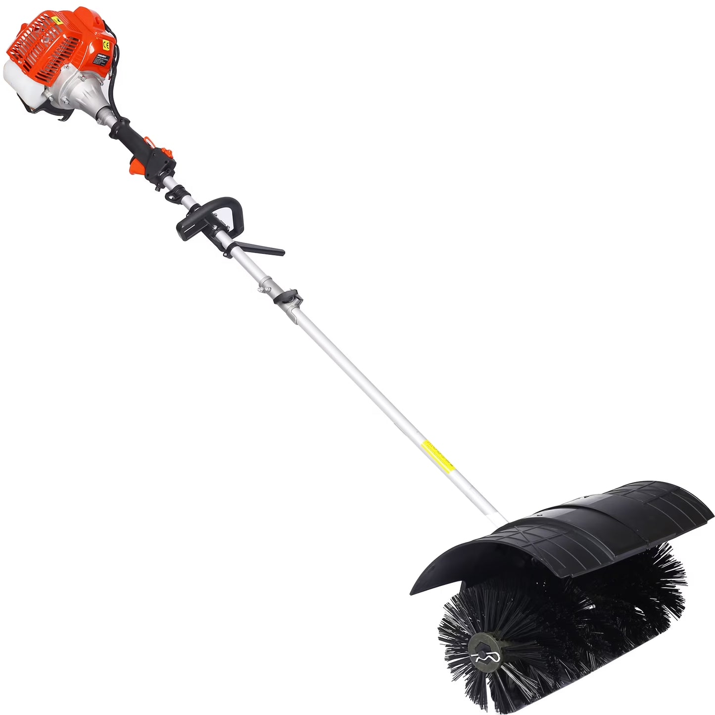 52CC 2-Stroke Broom Sweeper, Walk Behind Handheld Gas Powered Snow Sweeper, Brush Broom Sweeping Machine for Garden Lawn Yard Sidewalk Driveway Snow Cleaning, Broom Brush 24x9" EPA, D9025