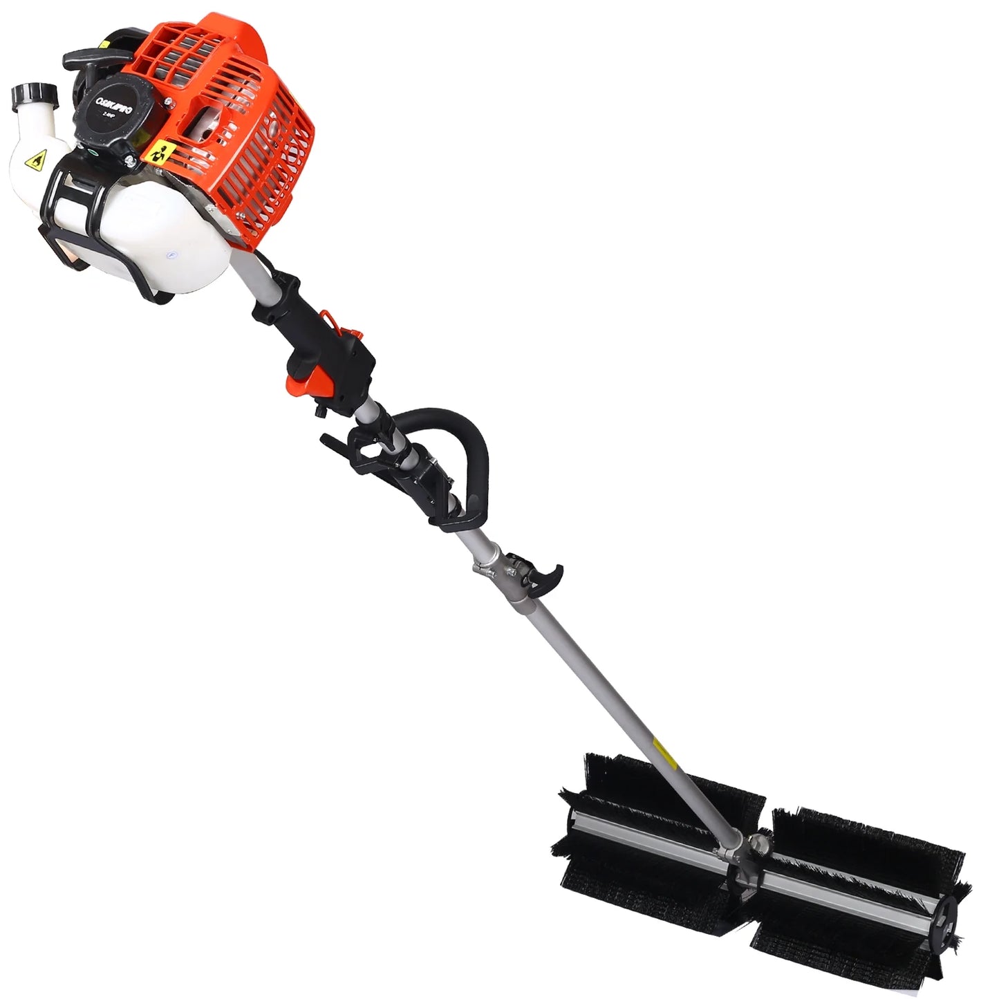52CC 2-Stroke Broom Sweeper, Walk Behind Handheld Gas Powered Snow Sweeper, Brush Broom Sweeping Machine for Garden Lawn Yard Sidewalk Driveway Snow Cleaning, Broom Brush 24x9" EPA, D9025